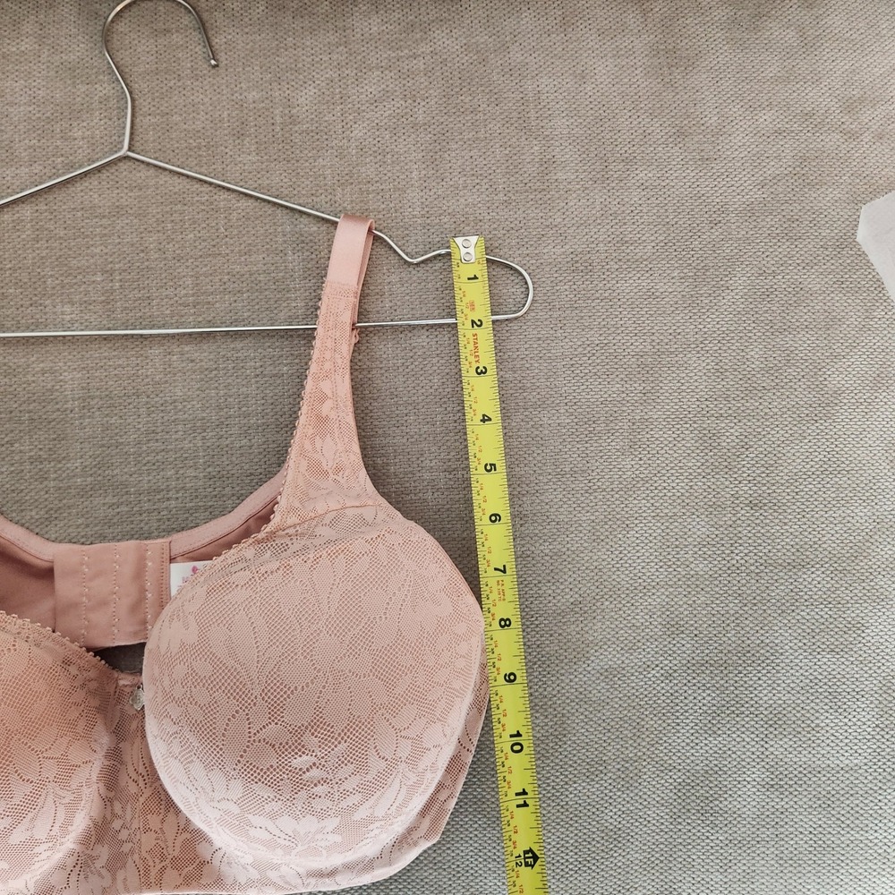 Breezies Wild Rose Lace Unlined Underwire Support Bra Pink 38DD - Picture 5 of 5